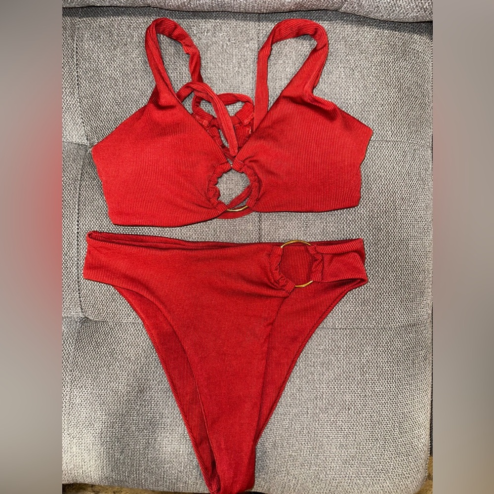 Red Matte Colored Bikini